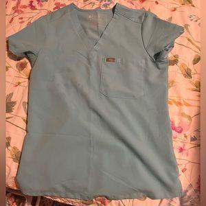 Figs neon blue top